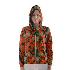 Folk Floral Pattern  Abstract Flowers Surface Design  Seamless Pattern Women s Hooded Windbreaker by Eskimos