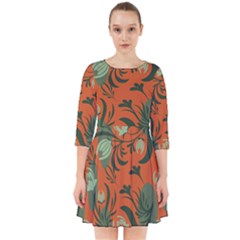 Folk Floral Pattern  Abstract Flowers Surface Design  Seamless Pattern Smock Dress by Eskimos