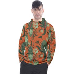 Folk Floral Pattern  Abstract Flowers Surface Design  Seamless Pattern Men s Pullover Hoodie