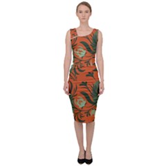 Folk Floral Pattern  Abstract Flowers Surface Design  Seamless Pattern Sleeveless Pencil Dress by Eskimos