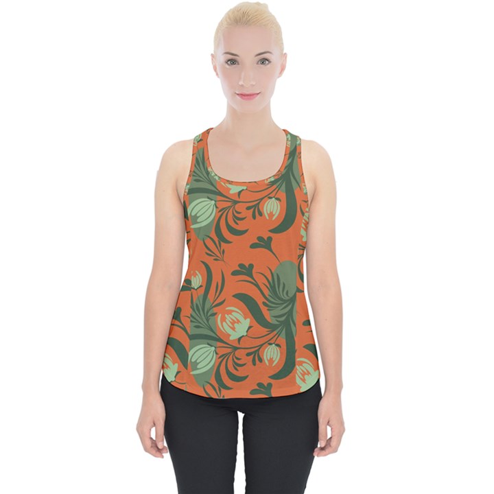 Folk floral pattern. Abstract flowers surface design. Seamless pattern Piece Up Tank Top