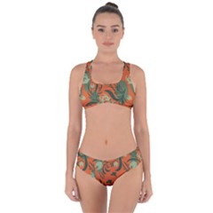 Folk Floral Pattern  Abstract Flowers Surface Design  Seamless Pattern Criss Cross Bikini Set by Eskimos