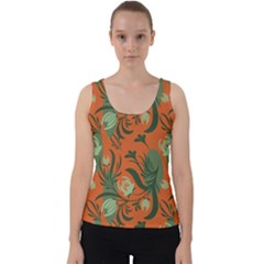 Folk Floral Pattern  Abstract Flowers Surface Design  Seamless Pattern Velvet Tank Top by Eskimos