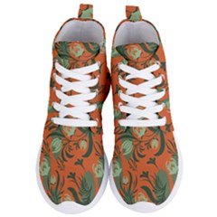 Folk Floral Pattern  Abstract Flowers Surface Design  Seamless Pattern Women s Lightweight High Top Sneakers by Eskimos