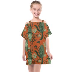 Folk Floral Pattern  Abstract Flowers Surface Design  Seamless Pattern Kids  One Piece Chiffon Dress by Eskimos