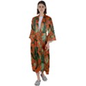 Folk floral pattern. Abstract flowers surface design. Seamless pattern Maxi Satin Kimono View1