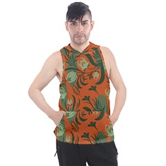 Folk Floral Pattern  Abstract Flowers Surface Design  Seamless Pattern Men s Sleeveless Hoodie by Eskimos