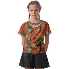 Folk Floral Pattern  Abstract Flowers Surface Design  Seamless Pattern Kids  Front Cut Tee by Eskimos