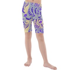 Folk Floral Pattern  Abstract Flowers Surface Design  Seamless Pattern Kids  Mid Length Swim Shorts