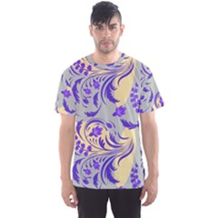 Folk Floral Pattern  Abstract Flowers Surface Design  Seamless Pattern Men s Sport Mesh Tee