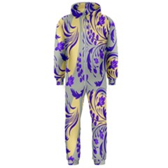 Folk Floral Pattern  Abstract Flowers Surface Design  Seamless Pattern Hooded Jumpsuit (men)  by Eskimos