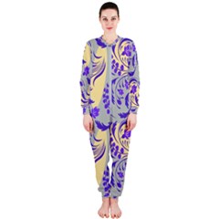 Folk Floral Pattern  Abstract Flowers Surface Design  Seamless Pattern Onepiece Jumpsuit (ladies)  by Eskimos