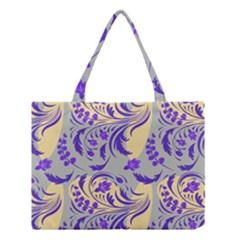 Folk Floral Pattern  Abstract Flowers Surface Design  Seamless Pattern Medium Tote Bag