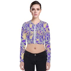 Folk Floral Pattern  Abstract Flowers Surface Design  Seamless Pattern Long Sleeve Zip Up Bomber Jacket by Eskimos