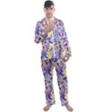 Folk floral pattern. Abstract flowers surface design. Seamless pattern Men s Long Sleeve Satin Pajamas Set View1