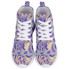 Folk Floral Pattern  Abstract Flowers Surface Design  Seamless Pattern Women s Lightweight High Top Sneakers by Eskimos