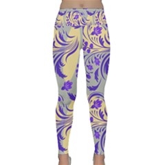 Folk Floral Pattern  Abstract Flowers Surface Design  Seamless Pattern Lightweight Velour Classic Yoga Leggings by Eskimos