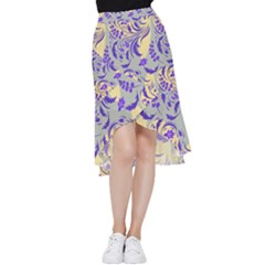 Folk Floral Pattern  Abstract Flowers Surface Design  Seamless Pattern Frill Hi Low Chiffon Skirt