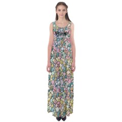 Multicolored Watercolor Stones Empire Waist Maxi Dress by SychEva