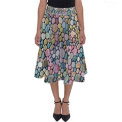 Multicolored Watercolor Stones Perfect Length Midi Skirt by SychEva