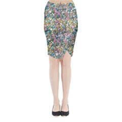 Multicolored Watercolor Stones Midi Wrap Pencil Skirt by SychEva