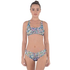 Multicolored Watercolor Stones Criss Cross Bikini Set by SychEva