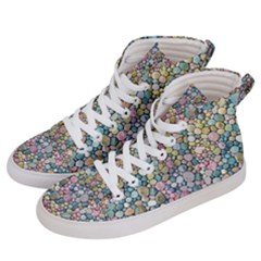 Multicolored Watercolor Stones Men s Hi-top Skate Sneakers by SychEva