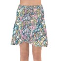 Multicolored Watercolor Stones Wrap Front Skirt View1