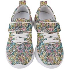 Multicolored Watercolor Stones Kids  Velcro Strap Shoes by SychEva