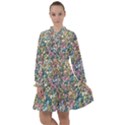 Multicolored Watercolor Stones All Frills Chiffon Dress View1