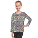 Multicolored Watercolor Stones Kids  Long Mesh Tee View1