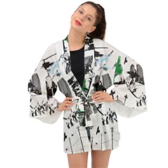 Skaterunderground Long Sleeve Kimono by PollyParadise