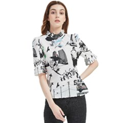 Skaterunderground Frill Neck Blouse