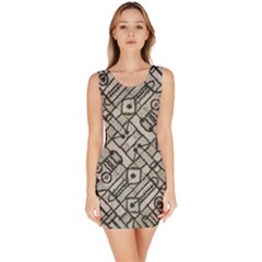 Tribal Geometric Grunge Print Bodycon Dress