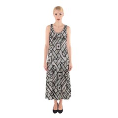 Tribal Geometric Grunge Print Sleeveless Maxi Dress by dflcprintsclothing