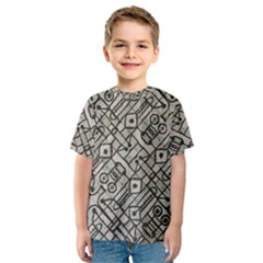 Tribal Geometric Grunge Print Kids  Sport Mesh Tee