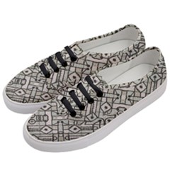 Tribal Geometric Grunge Print Women s Classic Low Top Sneakers