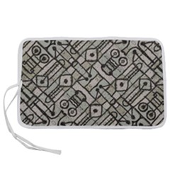 Tribal Geometric Grunge Print Pen Storage Case (l) by dflcprintsclothing