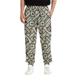 Tribal Geometric Grunge Print Men s Elastic Waist Pants