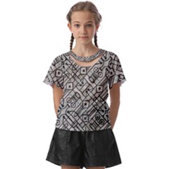 Tribal Geometric Grunge Print Kids  Front Cut Tee by dflcprintsclothing