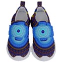 Blue Violet Midnight Sun Mandala Boho Hipppie Kids  Velcro No Lace Shoes View1