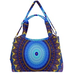 Blue Violet Midnight Sun Mandala Boho Hipppie Double Compartment Shoulder Bag