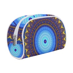 Blue Violet Midnight Sun Mandala Boho Hipppie Make Up Case (small) by CrypticFragmentsDesign