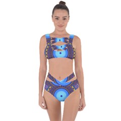 Blue Violet Midnight Sun Mandala Hippie Trippy Psychedelic Kaleidoscope  Bandaged Up Bikini Set  by CrypticFragmentsDesign