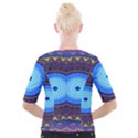 Blue Violet Midnight Sun Mandala Hippie Trippy Psychedelic Kaleidoscope  Cropped Button Cardigan View2