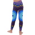 Blue Violet Midnight Sun Mandala Hippie Trippy Psychedelic Kaleidoscope  Kids  Lightweight Velour Leggings View4