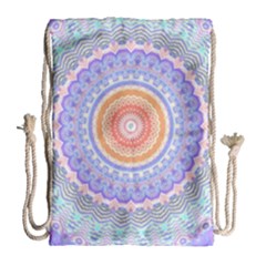 Pretty Pastel Boho Hippie Mandala Drawstring Bag (large) by CrypticFragmentsDesign