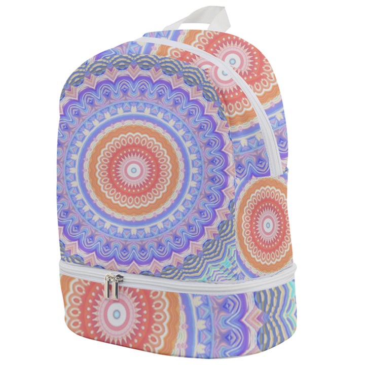 Pretty Pastel Boho Hippie Mandala Zip Bottom Backpack