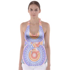 Pretty Pastel Boho Hippie Mandala Babydoll Tankini Top by CrypticFragmentsDesign