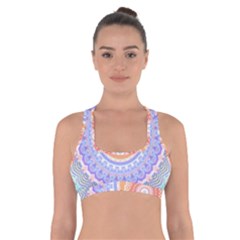 Pretty Pastel Boho Hippie Mandala Cross Back Sports Bra by CrypticFragmentsDesign